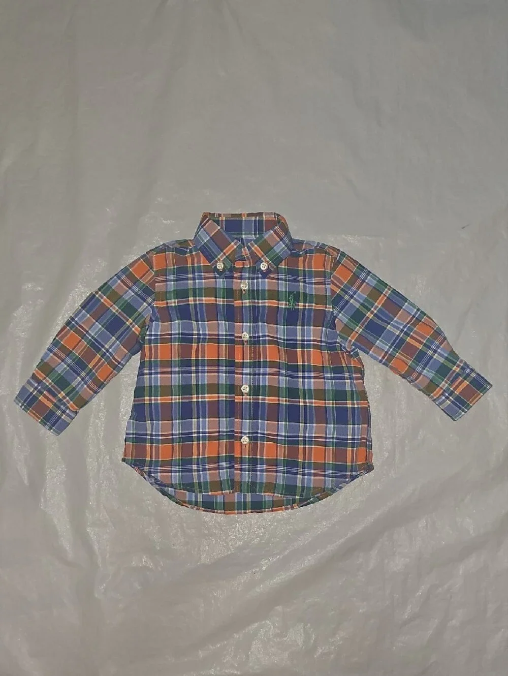 Ralph Lauren Baby 6 Months Plaid Button-Down Long Sleeves Shirt Multicolor Used